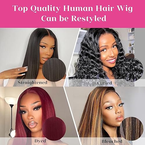 Miniatura 8 de Lashey Peluca de encaje frontal HD de 13 x 4 pulgadas, ultrafina de 0.004 in, peluca de encaje frontal completa de 13 x 4, peluca de cabello humano