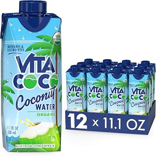 Vita Coco Pure Organic Coconut Water 11.1oz Pack of 12 | Natural Electrolytes, Refreshing Tropical Taste, Hydration Boost