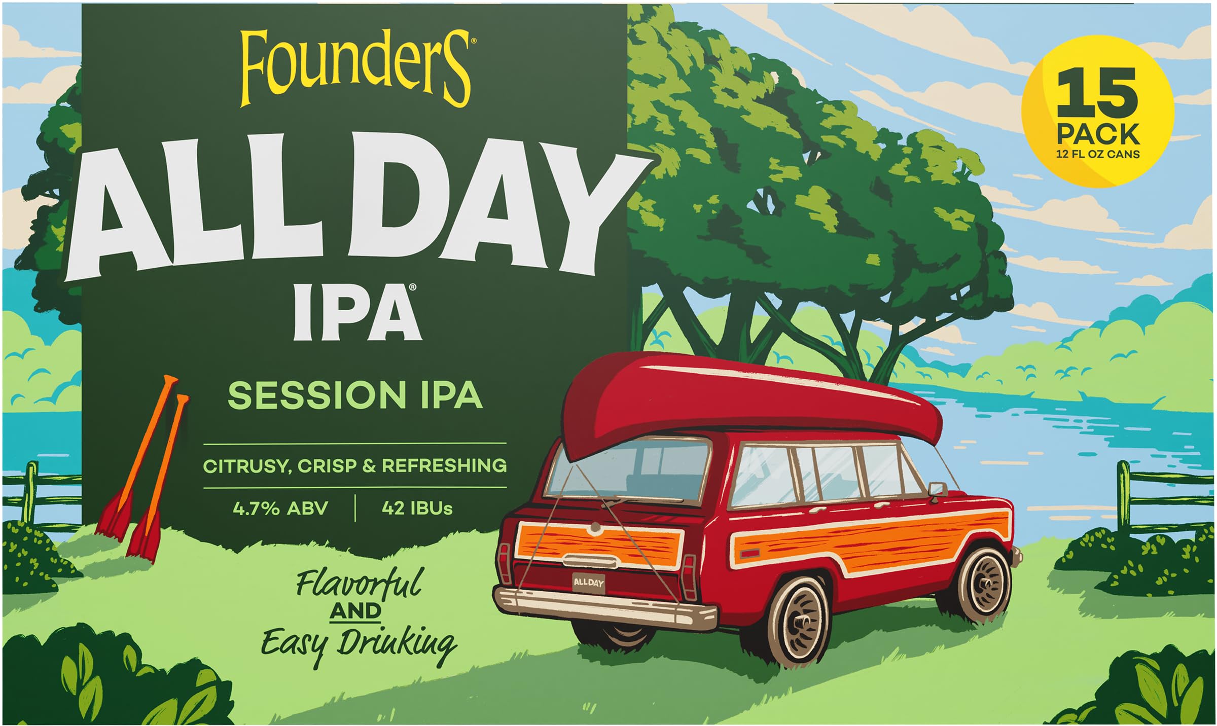 Founders All Day IPA, 15 pk, 12 oz cans, 4.7% ABV