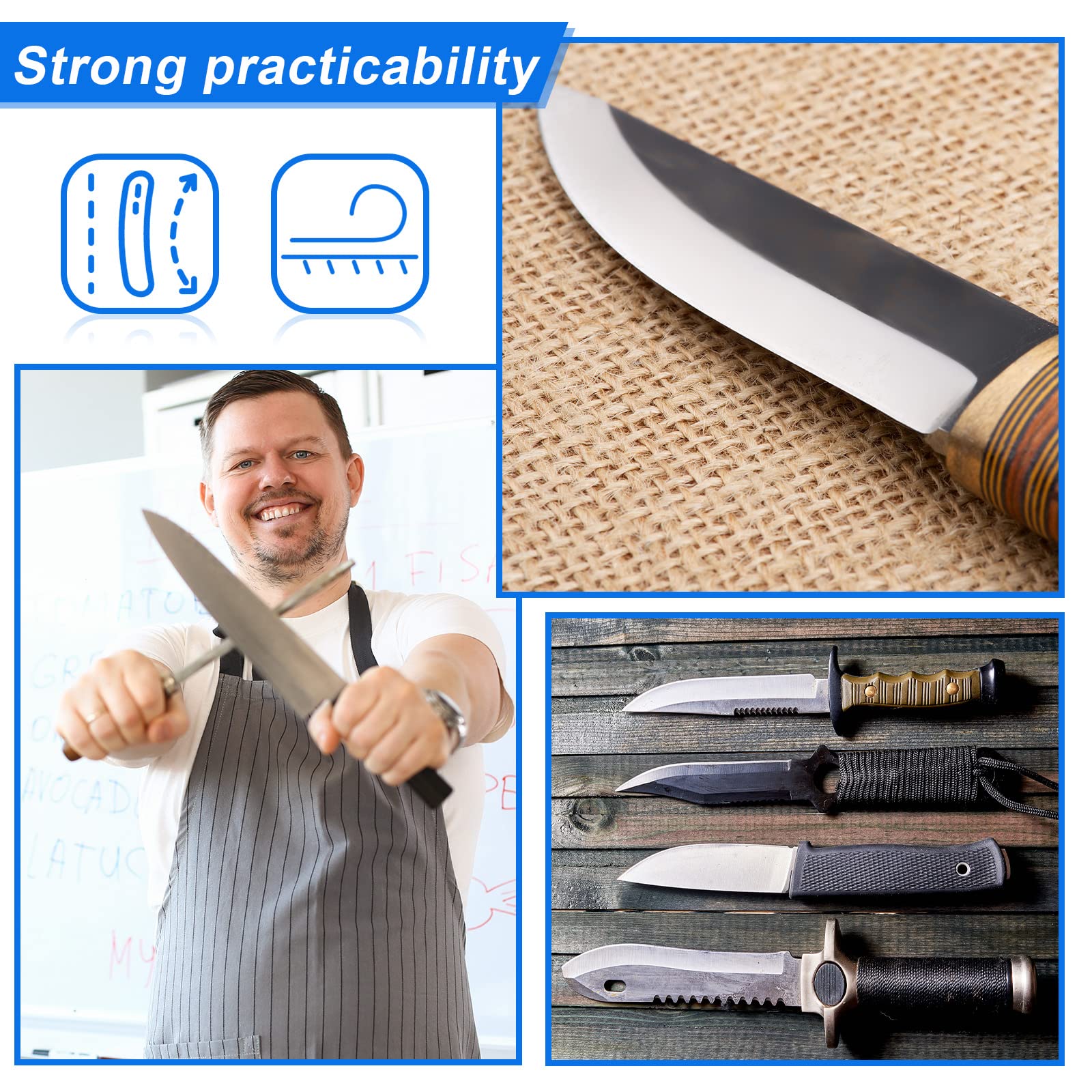 10 piezas de 12 x 1.5 x 1/8 pulgadas 1095 cuchillo en blanco hoja de cuchillo de acero recocido de alto carbono para hacer forja 1095 acero plano stock para hacer suministros herramienta de bricolaje