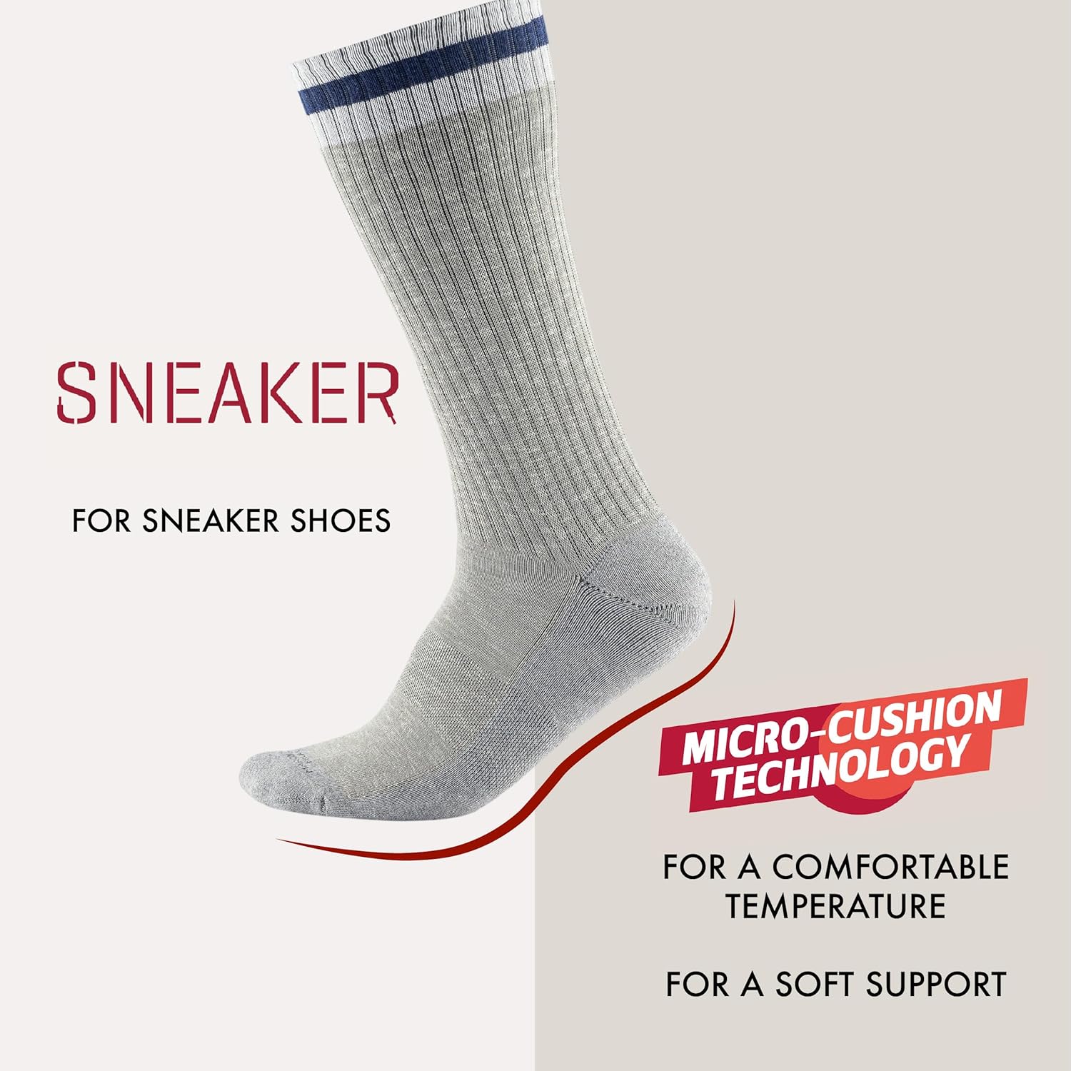 Marcoliani Milano Made in Italy - Socks for Sneakers | Essence of Cotton College Stripe Sneaker