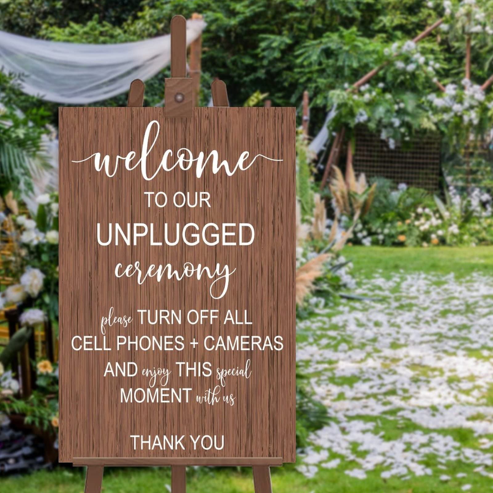 Wedding Welcome Tablet Unplugged Hochzeitsschild Unplugged Ceremony Schild Vertikales Holzschild Rustikale Hochzeitsdekoration 30 x 20