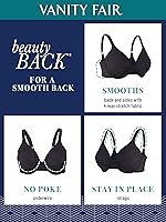 Vista 4 de Vanity Fair Brasier para mujer de figura completa para realzar la espalda, tela elástica en 4 direcciones, copas ligeramente forradas hasta H