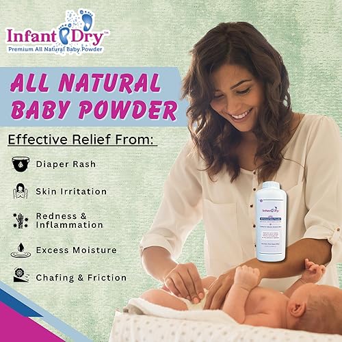 Miniatura 5 de Baby Dry - Polvo para bebé natural de 10 onzas, fórmula suave, sin talco, polvo natural y sin perfume para piel sensible del bebé