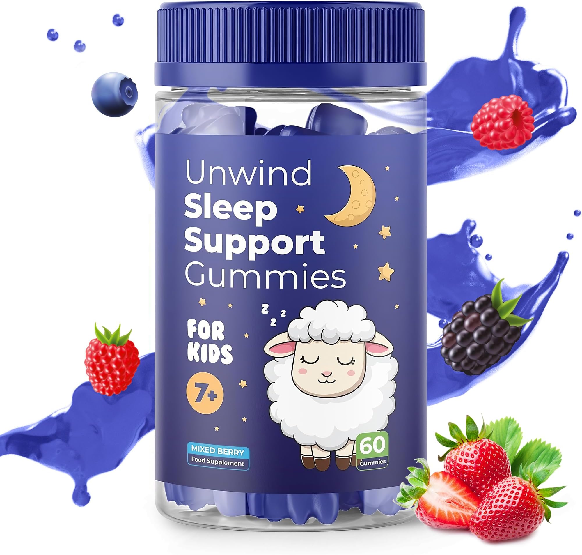 HILLTEN HEALTHUnwind Sleep Support Gummies for Kids - Formulated for Restful Nights, Childrens Sleep Gummies Promoting Natural Sleep Production, Promotes Sleep Patterns, 60 Count