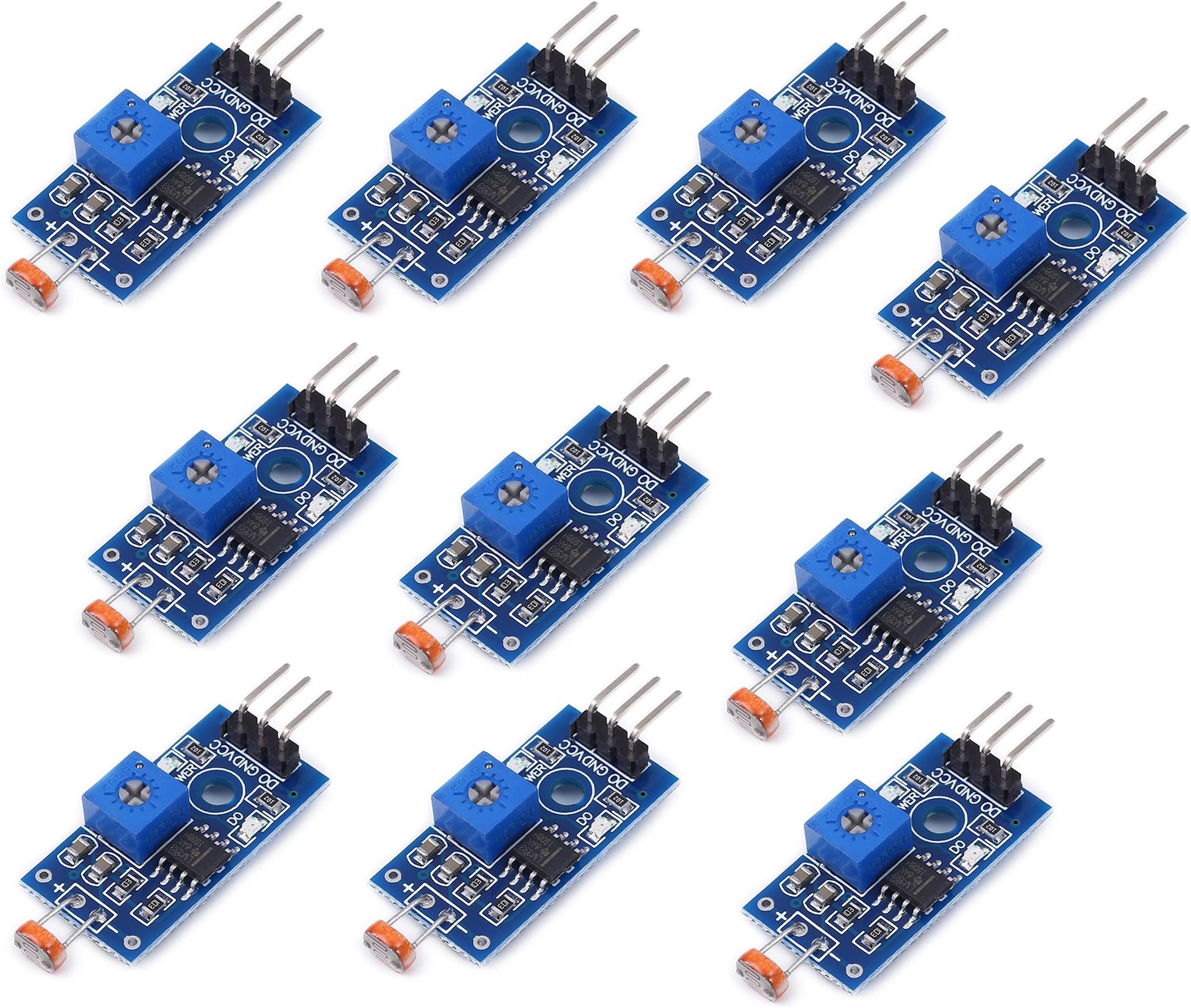 5MM LDR Photosensitive Sensor Module Light Dependent Resistor Sensor Module Digital Light Detection LM393 3 pins for Arduino (10PCS)