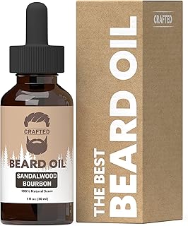 Best Beard Oil for men â€“ Crafted Beard Oil Conditioner - Sandalwood Bourbon Scent â€“ All Natural Beard Oil and Mustache Oil â€“ Quick Absorption â€“ Made in the USA (SB)