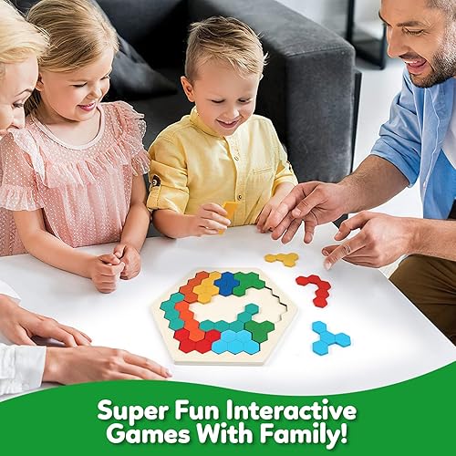 Miniatura 2 de Rompecabezas de madera para adultos y niños y niñas, juegos de rompecabezas de lógica para el aula y fiestas, rompecabezas de bloques de madera,