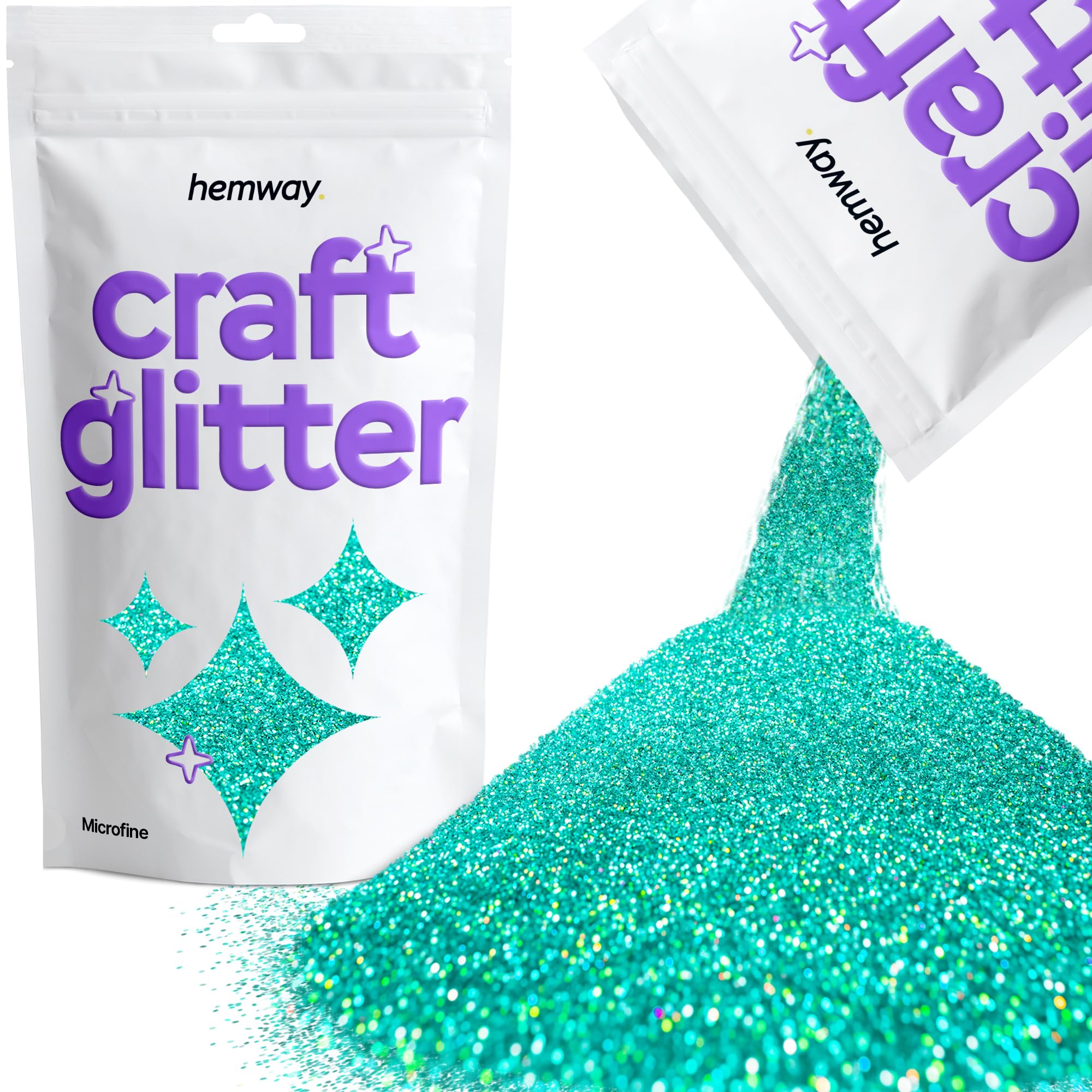 Hemway Craft Glitter 100g 3.5oz Microfine 1/256" .004" 0.1MM (Turquoise Holographic)-image-38