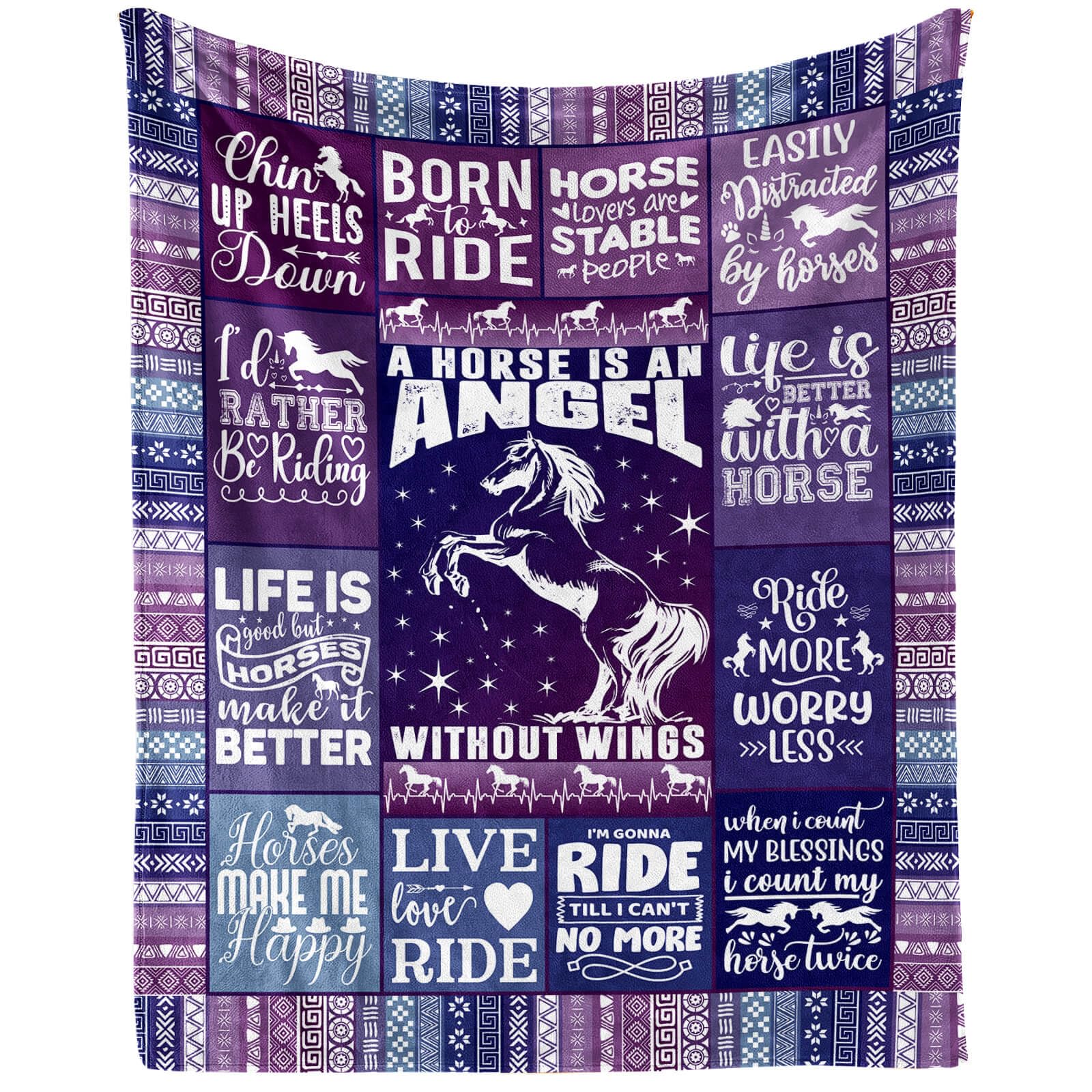HomieblanketHorse Blanket for Boys Girls, Cool Horse Themed Design Printed Throw Blankets for Kids Lap, Chair Sofa, Warm Soft Cozy Blanket, 40"x 50"