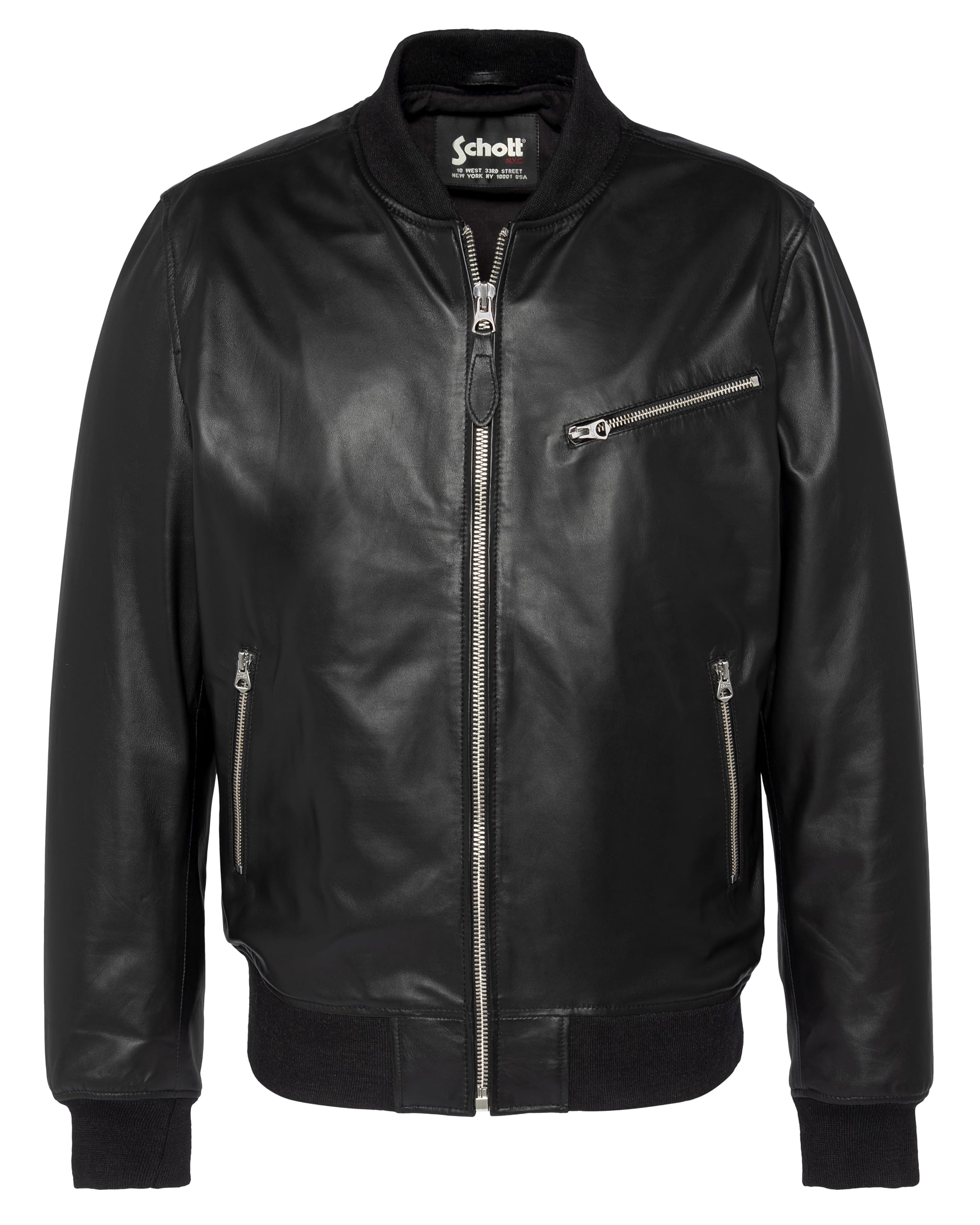 Schott NYC Lcjefferson Jacket Homme en cuir noir résistant - 3
