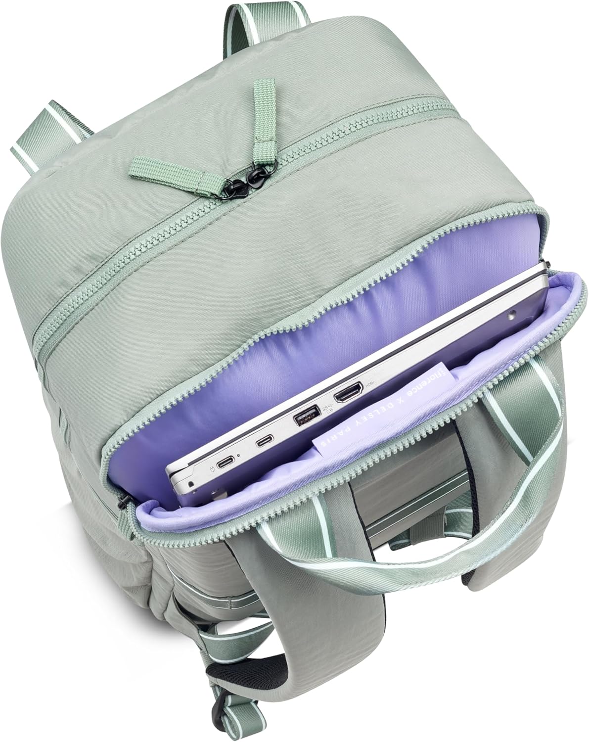 florence by mills Carefree Carry Laptop Travel Backpack, Sage Green - Image 7