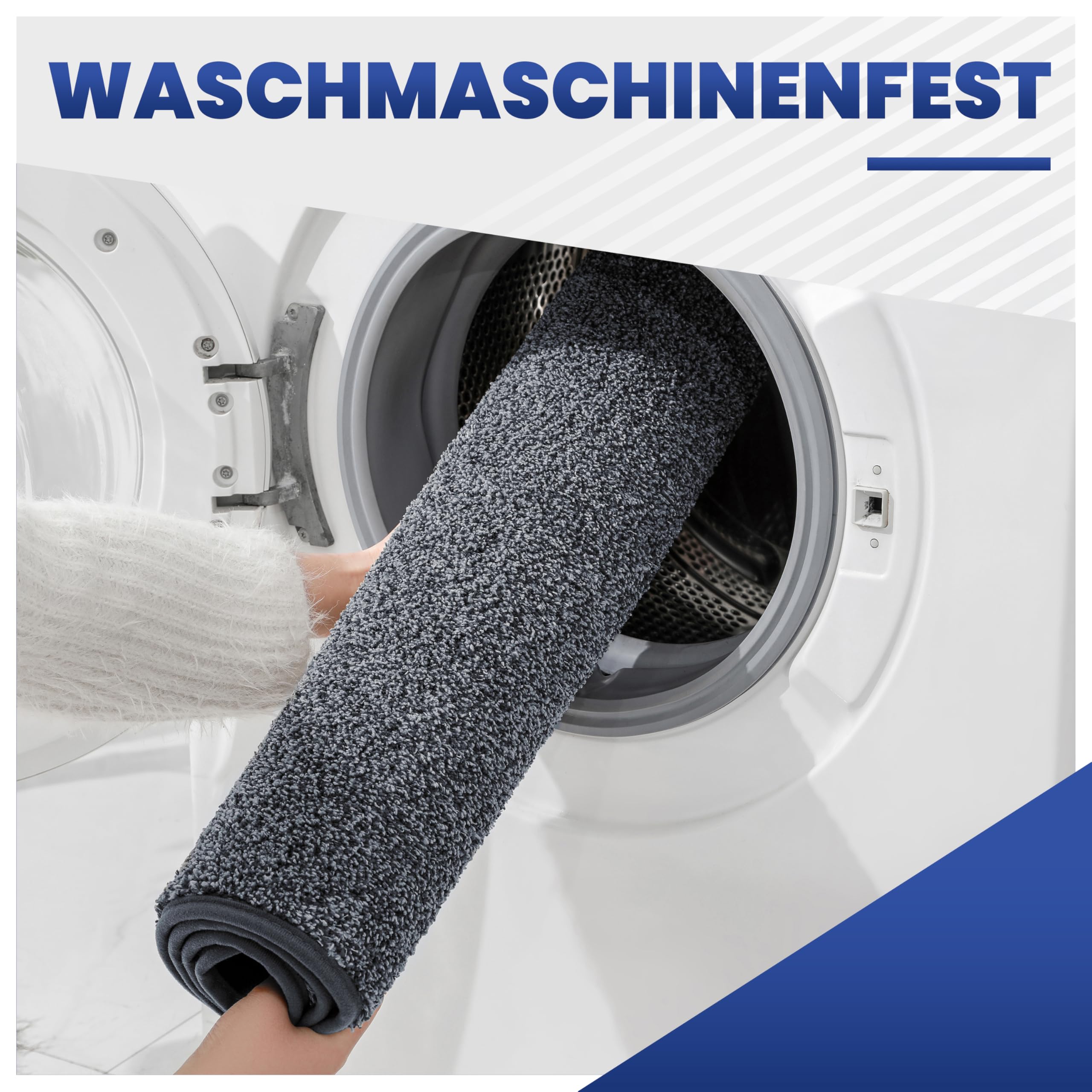 Mibao SoftStep Luxus Schmutzfangmatte 60x90 cm – Waschmaschinenfeste Fußmatte für Innen, rutschfest & Saugstark – Geeignet für Haustür und Flur – Grau
