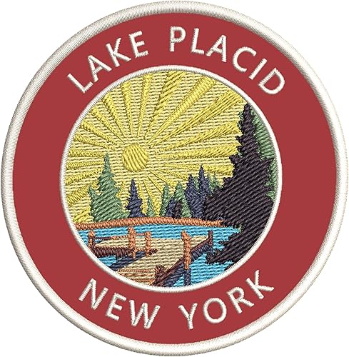 Miniatura 4 de Lake Dock - Lake Placid - Nueva York 3.5" bordado DIY hierro o coser parches decorativos vacaciones aventura tema novedad apliques