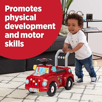 Radio Flyer Tinker Truck, for Toddlers 1-3, Toddler Ride On Toys | 3-in-1 Push Walker Ride On Car with 20 Sensory Activities, Anti-Tip Feature, Lights and Sounds, 42 lb Capacity