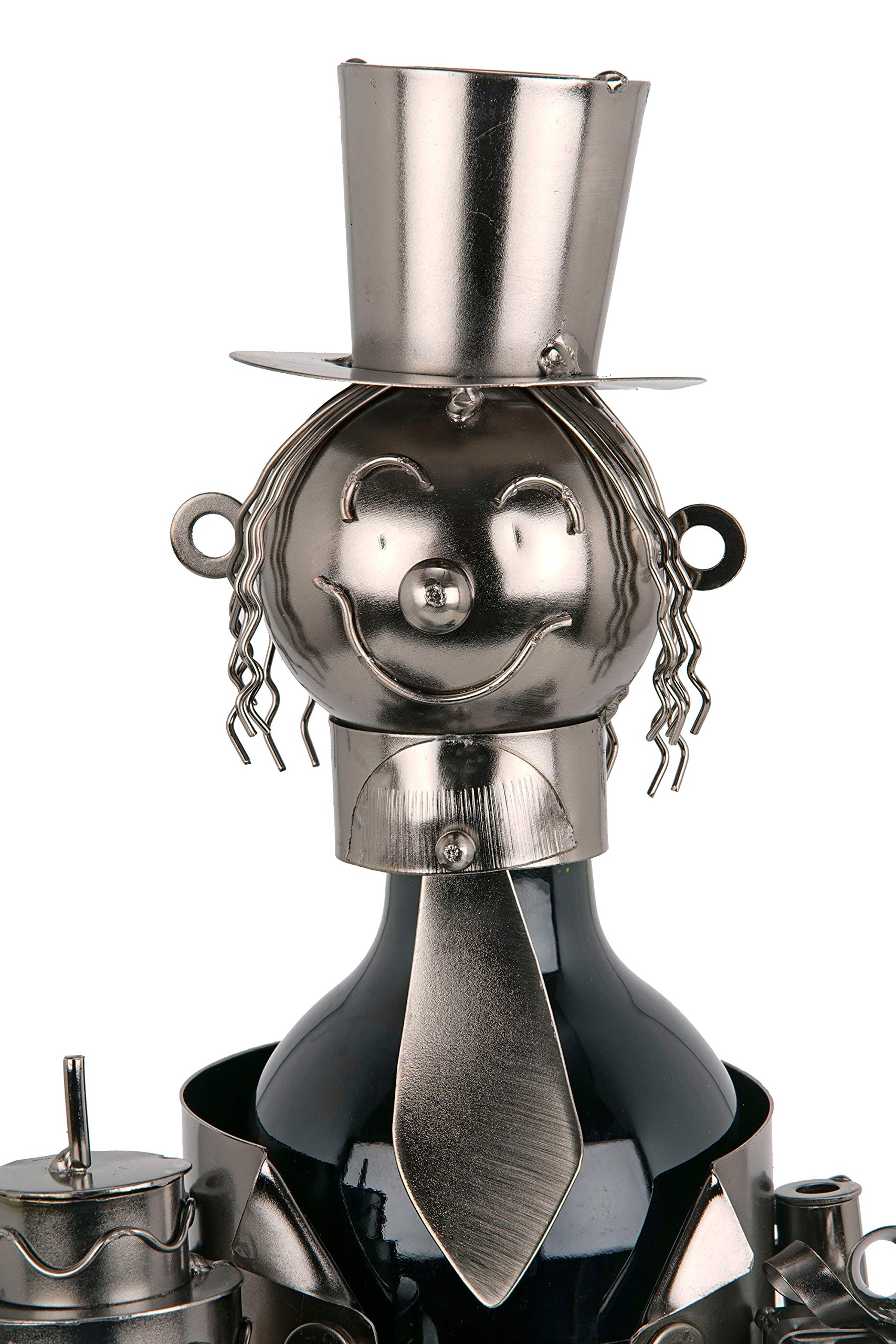 BRUBAKER 'Graduation' Metal Wine Bottle Holder Sculpture - Table Top Decor With Greeting Card