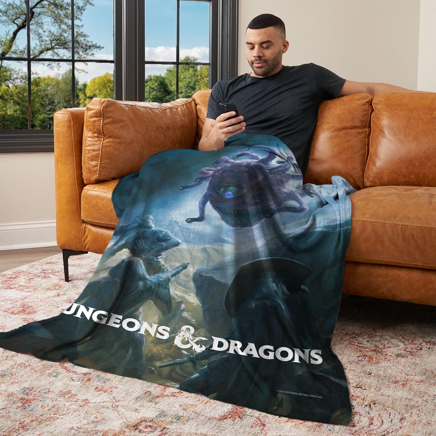 Northwest Dungeons & Dragons Epic Vision Beholder and the Treasure Silk Touch Throw Blanket 50x60 inches