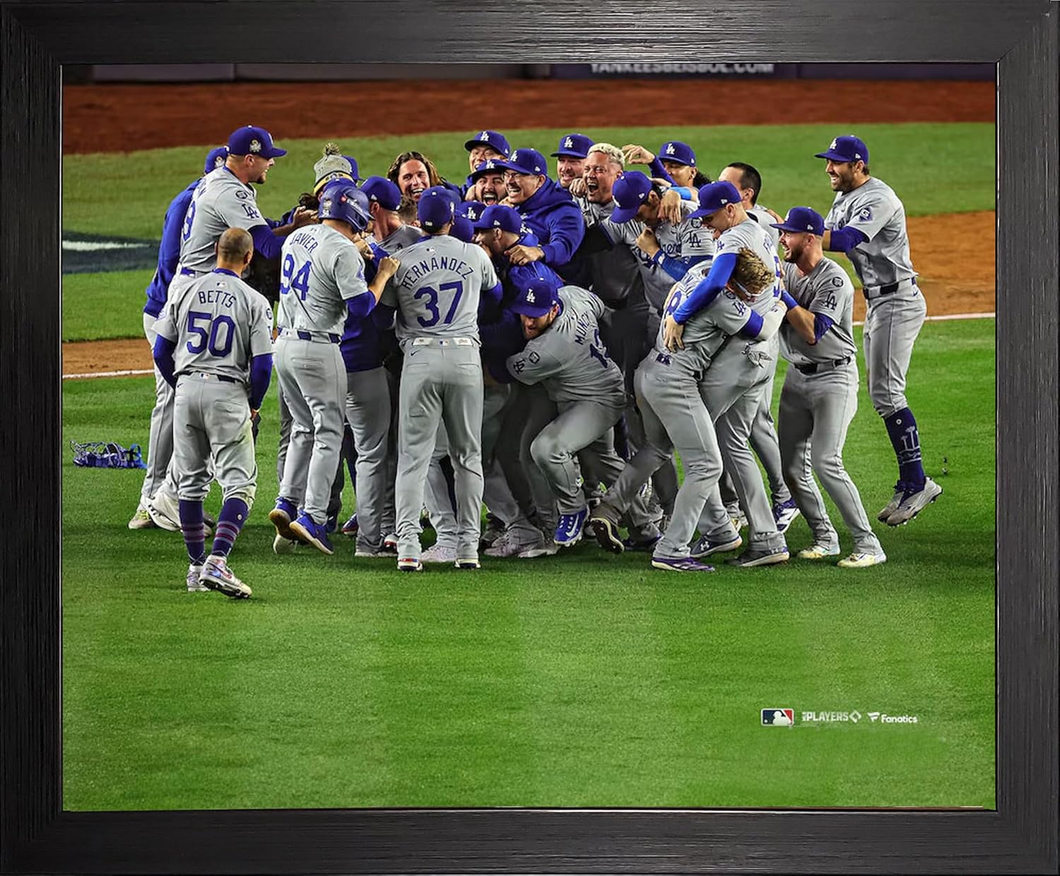 Los Angeles Dodgers "Group Hug" Celebrating Winning The 2024 World Series A Framed 8x10 Photo Poster - Valentines Day Birthday Fathers Day Or Christmas Gifts For Men Dad And Husband