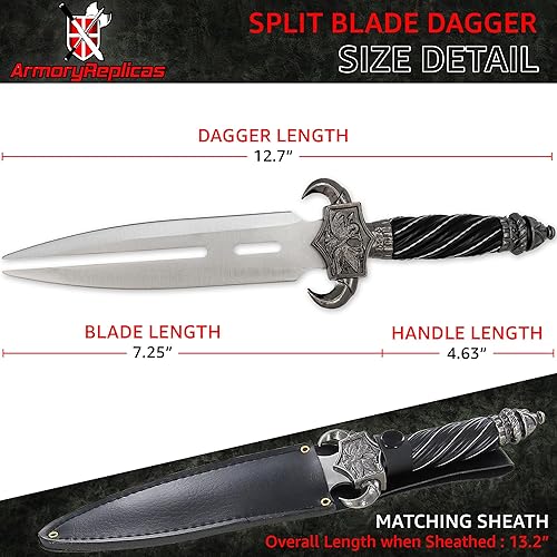 Miniatura 4 de Armory Replicas - Clashing Claws - Daga armada de inspiración medieval - Disfraz de caballero de acero inoxidable para cosplay con vaina dura