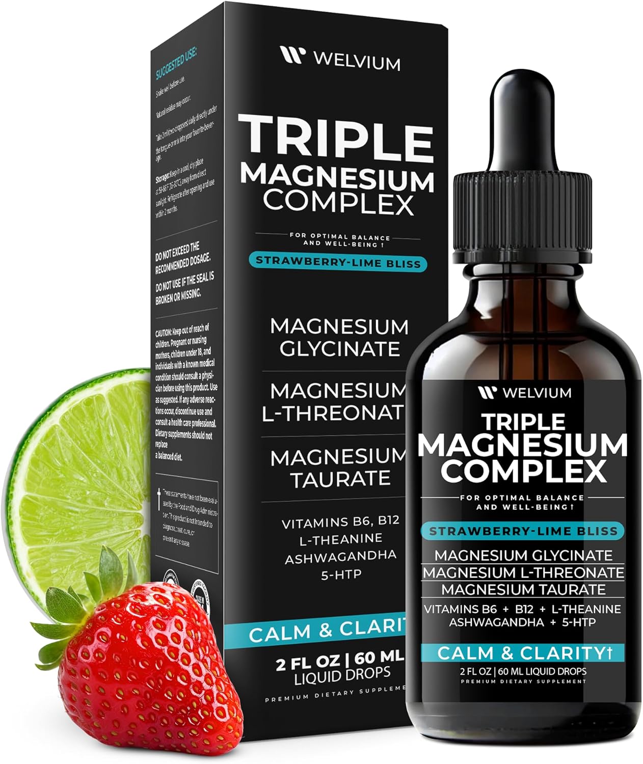 Triple Magnesium Complex Liquid Drops - High Absorption Magnesium Glycinate Supplement, L-Threonate, Taurate 500mg - Ashwagandha, L-Theanine, 5-HTP, Vitamins B6, B12 for Mineral Balance - Image 7