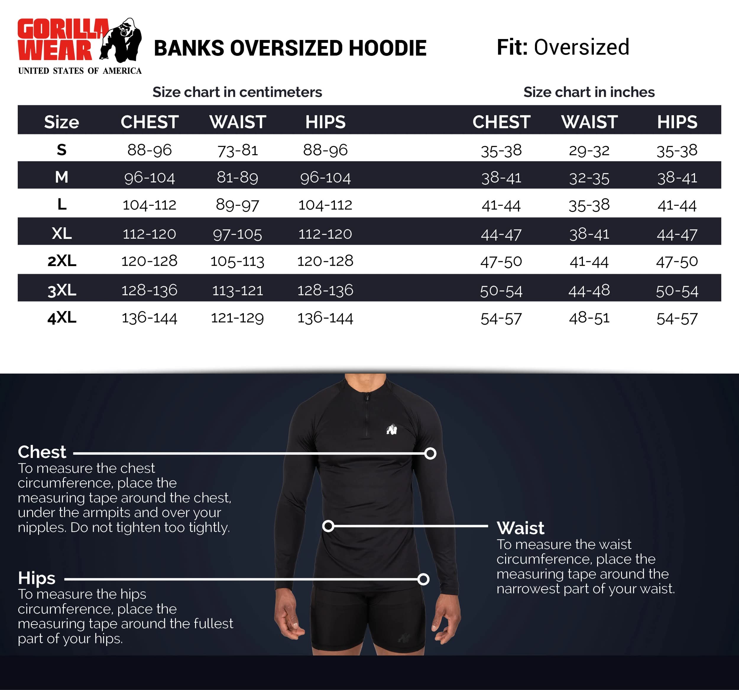 Gorilla Wear Banks Oversized Hoodie Burgundy Red/Black