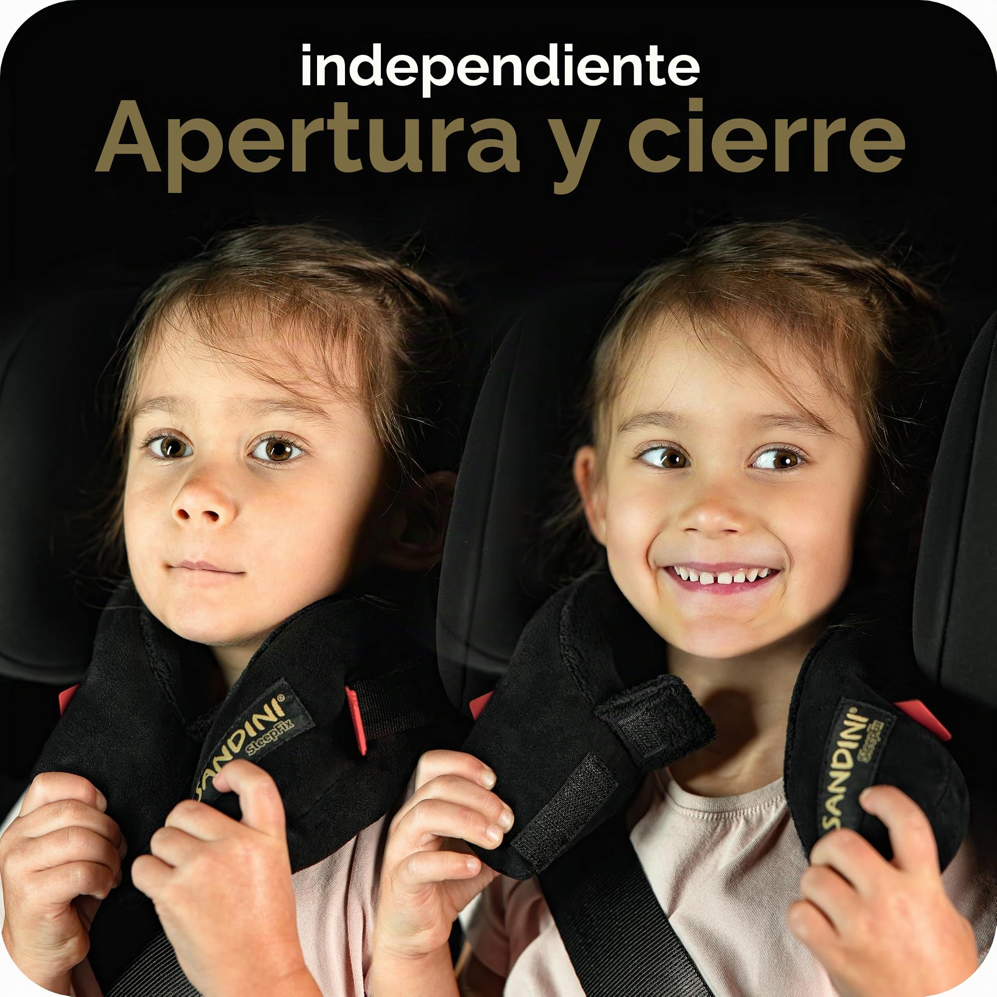 SANDINI SleepFix® Kids Basic – Cojín Infantil con función - Accesorios de Asiento Infantil para Coche/Bicicleta/Viaje - Evita Que la Cabeza de su Hijo caiga Mientras Duerme