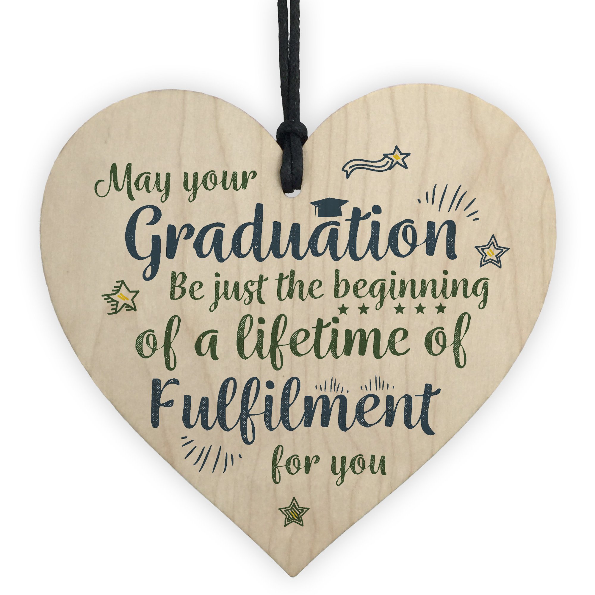 RED OCEAN Graduation Gifts For Her Him Keepsake Wooden Heart University College Degree Congratulations