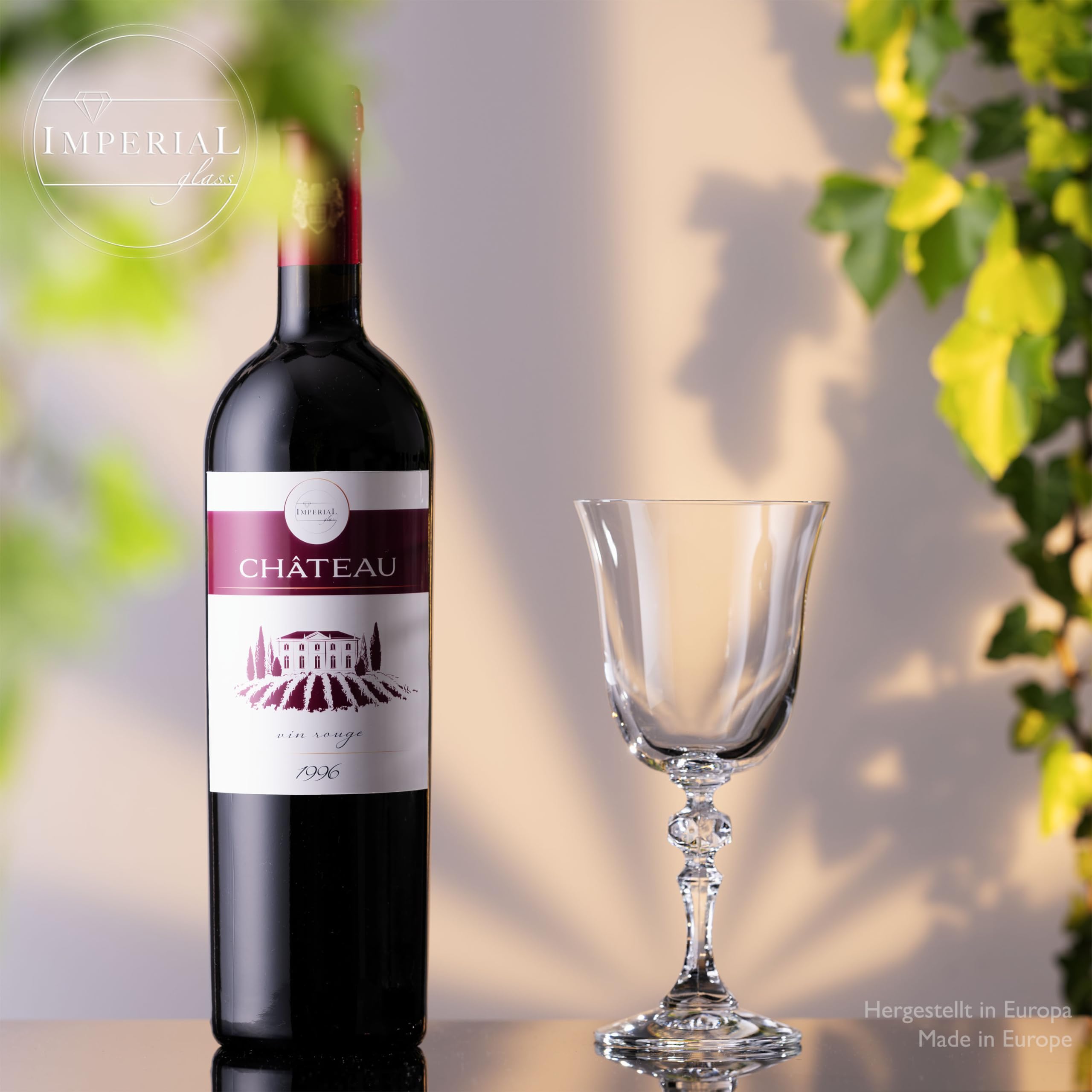 Imperial Lot de 6 verres à vin rouge élégants 220 ml - Série « Vintage » - En verre cristalline - Passe au lave-vaisselle