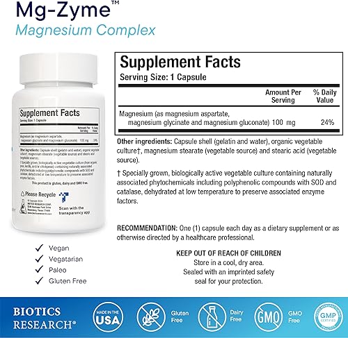 Miniatura 3 de Biotics Research Mg-Zyme Complejo de Magnesio Triple para el sueño, la relajación y la salud ósea + Aceite de pescado Biomega-1000 Omega-3 para el
