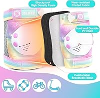 Vista 5 de SULIFEEL Rainbow Unicorn - Patines para niños con equipo de protección, deslumbrante, talla S