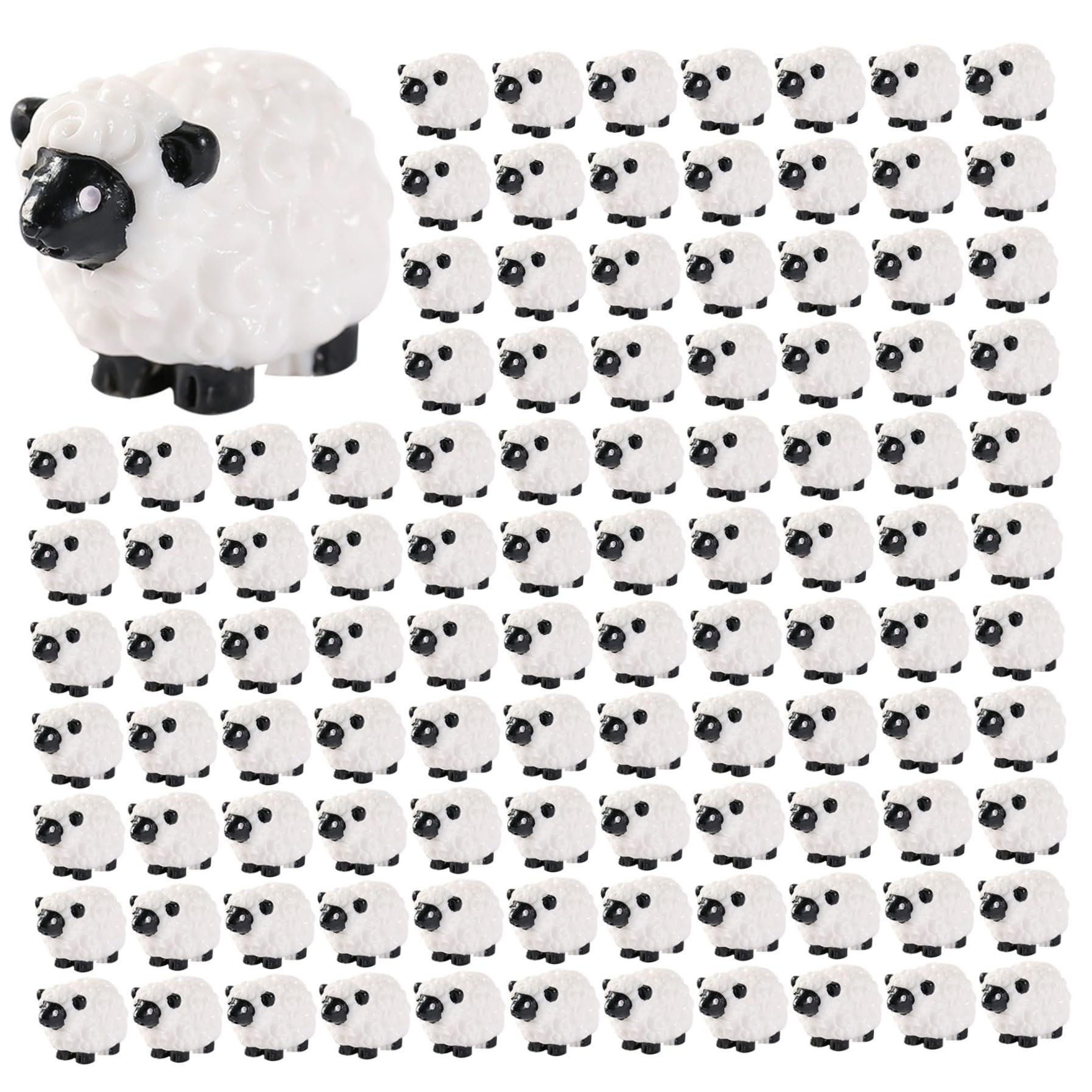 AwnsIMfreien 100 PCS Mini Resin Animals White Sheep Mini Animals Figures Rustproof Tiny Resin Heat-resistant Miniature Decorative Figurines in Bulk for Home, Figures