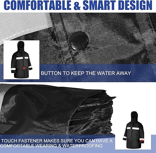 Miniatura 3 de Chaqueta de lluvia reflectante de alta visibilidad para hombres y mujeres, impermeable, con tira reflectante, 2 piezas