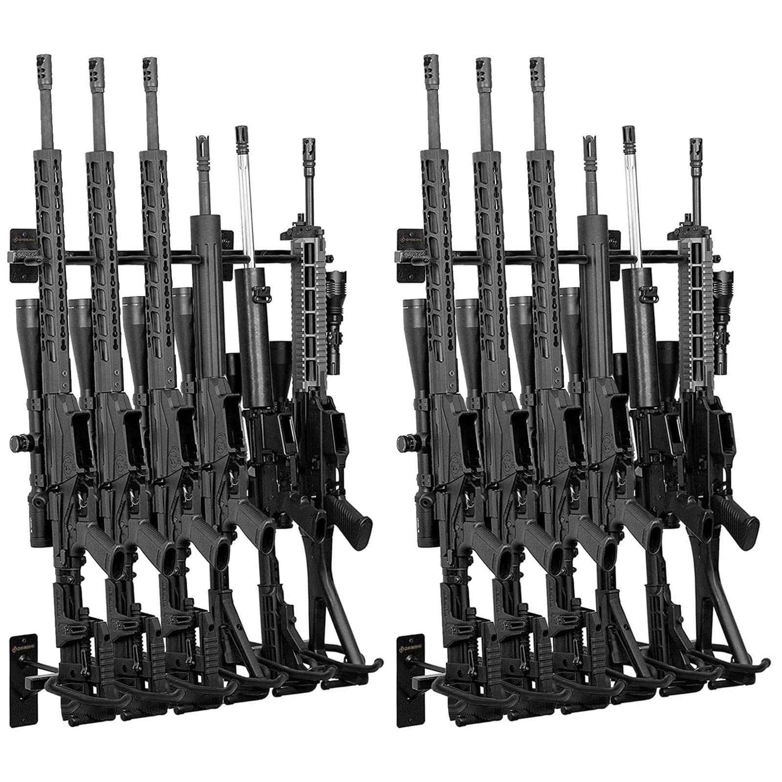 GOHIKING Metal Gun Rack Wall Mount Rifle Shotgun Hooks and Bow Mount
