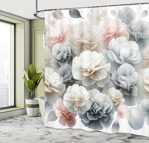 Miniatura 7 de Ambesonne Cortina de ducha con estrellas de mar, costa de mar con arena con varias conchas marinas tropicales, temática de vida silvestre acuática,