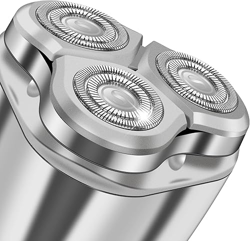 Miniatura 8 de Largner Afeitadoras eléctricas para hombres cuerpo de aleación afeitadora portátil de viaje húmedo y seco afeitadora profunda plateada