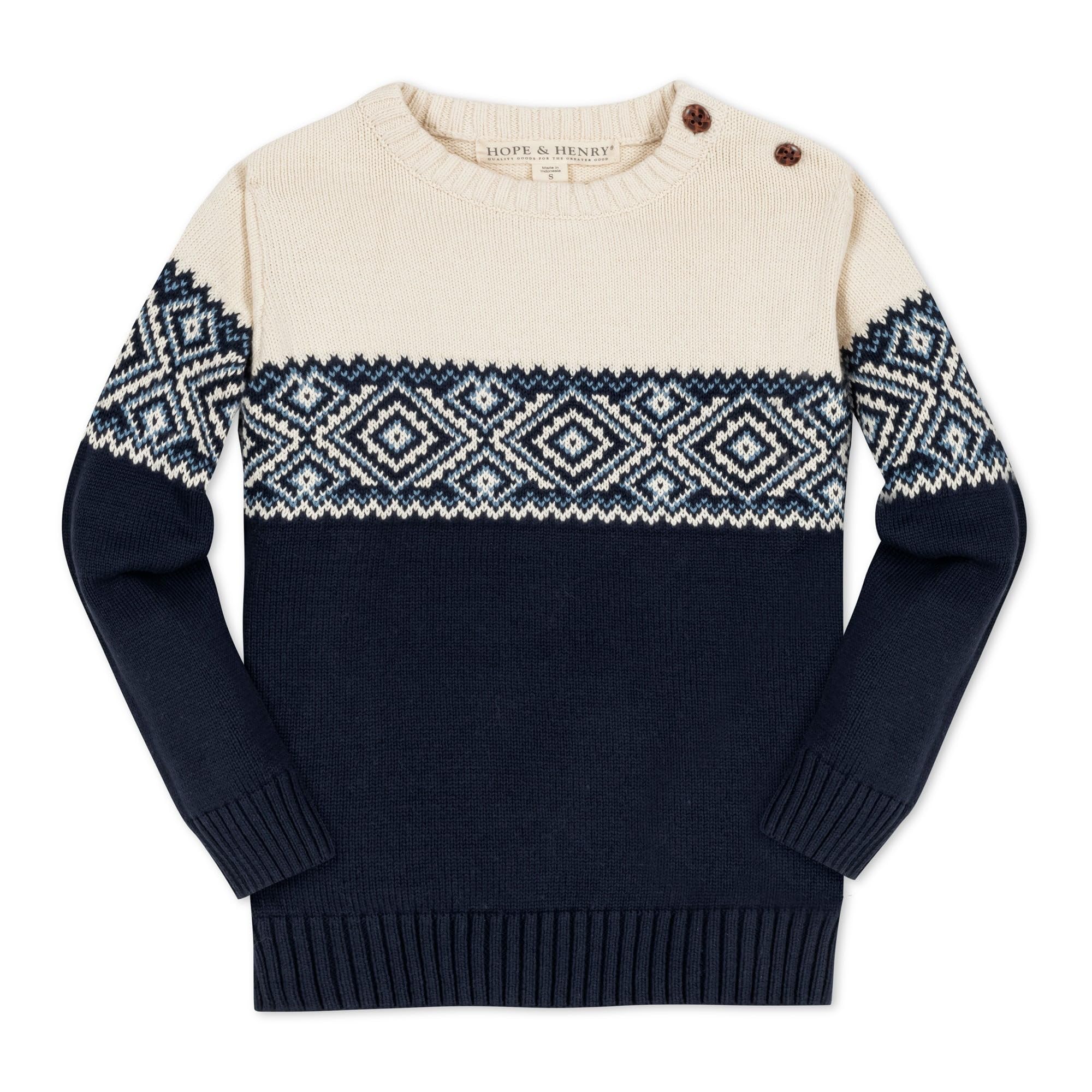 Hope &amp; Henry Boys' Long Sleeve Crew Neck Pullover Sweater