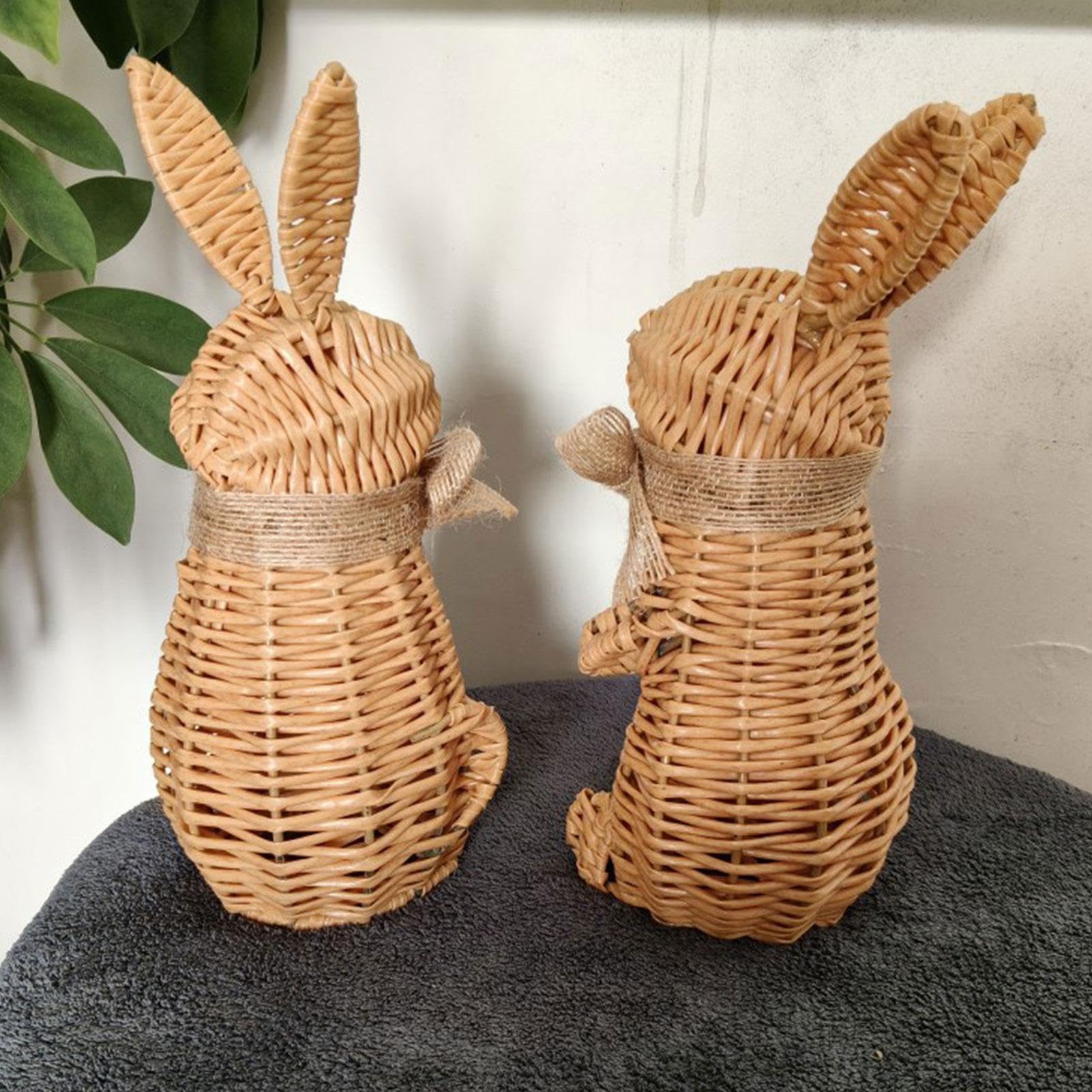 Decorazioni pasquali con coniglietto in rattan, coniglietto in rattan 5