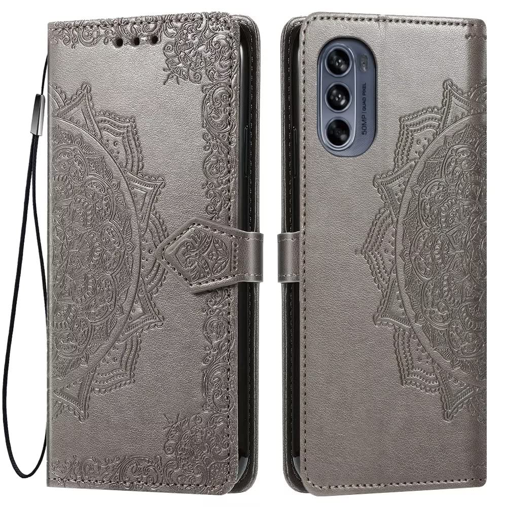 HONLEN Leder-Hülle Mit Magnet Für Motorola Moto G32 - Brieftaschen-Funktion, Standfuß, 2 Kartenfächer, Schwarz
