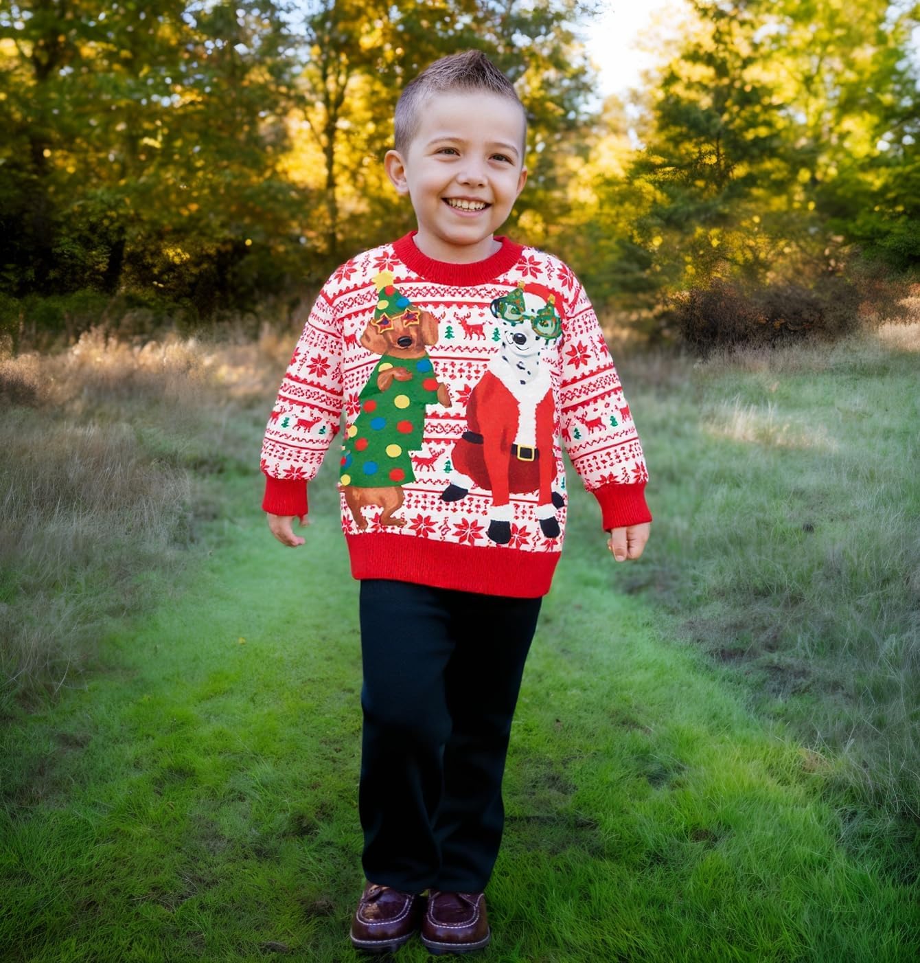 Toddler Boys Ugly Dogs Christmas Sweatshirt