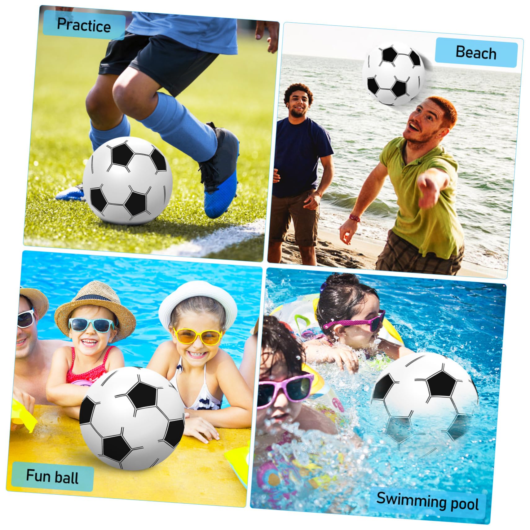 ORFOFE 15pezzi Palloni da Spiaggia Gonfiabili Calcio Pvc Bianco | Vacanze Estive, Giochi Esterno, Palloni da Spiaggia per Piscina Estiva, Palloni Gonfiabili da Spiaggia Calcio