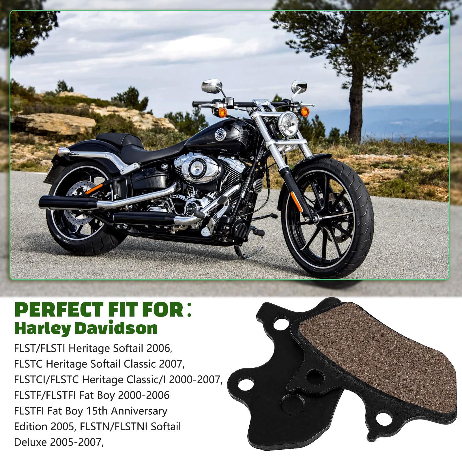Plaquettes de frein avant et arrière pour Harley-Davidson Road King, Electra Glide, Road Glide, Low Rider, Wide Glide, Super Glide Sport, V-Rod, Sportster Sport
