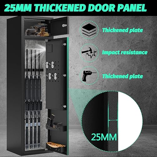 Miniatura 3 de Karini Caja fuerte para armas 4-5, caja fuerte para rifles y escopetas para el hogar, cajas fuertes para rifle y pistolas del hogar, gabinetes de