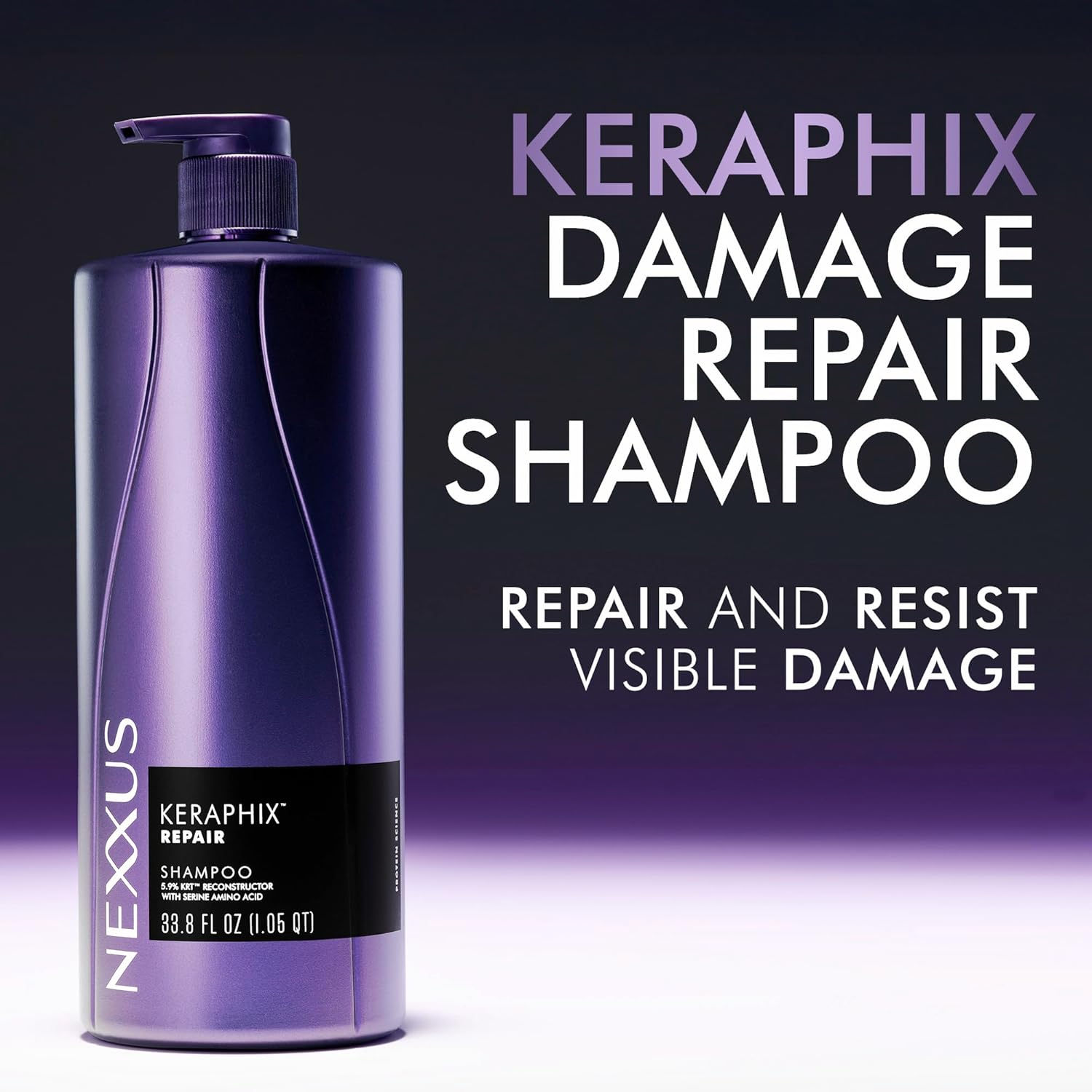 Nexxus KERAPHIX Shampoo for Damaged Repair Hair Powered by KRT Keratin Resistance Therapy with Liquid Crystal Amino Acids 33.8 fl oz - Image 4