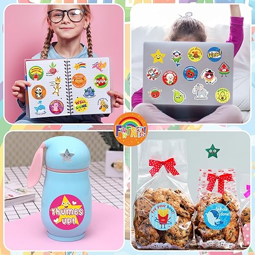 Miniatura 7 de HOWAF 288 calcomanías motivacionales para niños, calcomanías inspiradoras de dibujos animados para entrenamiento, recompensa, escuela, aula,