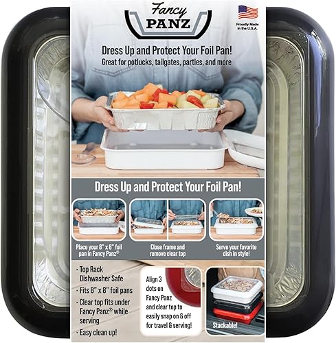 Vista 14 de Fancy Panz - Bandeja de 8 x 8 pulgadas Dress Up And Protect Your Foil Pan®, 100 % fabricado en Estados Unidos, bandeja de aluminio de 8 x 8 pulgadas