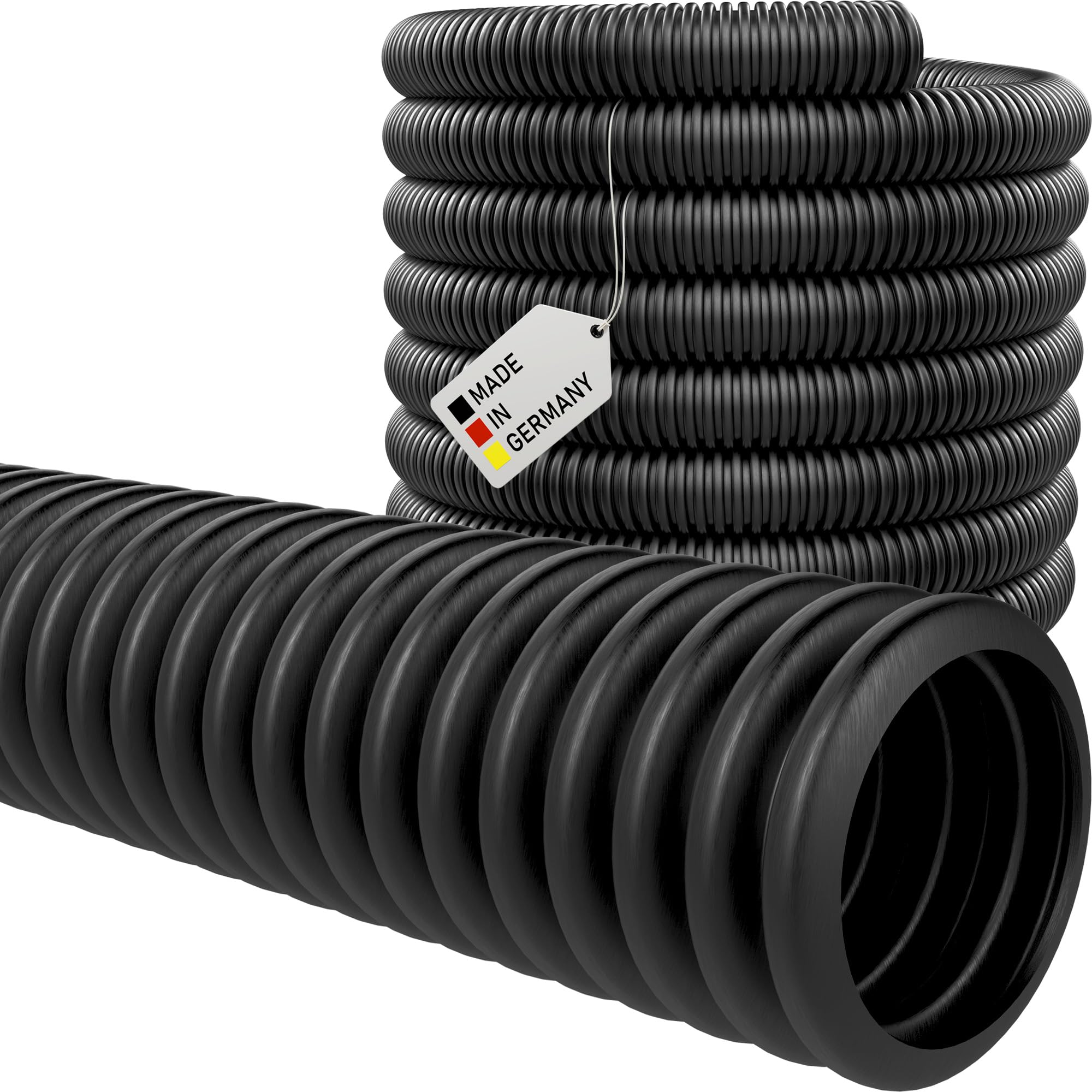 Tubo corrugado – sin ranura (cerrado) manguera corrugada eléctrica tubo vacío cable protección tubo aislante protección contra martas (NW 10 (interior 10,1 mm) = 50 metros)