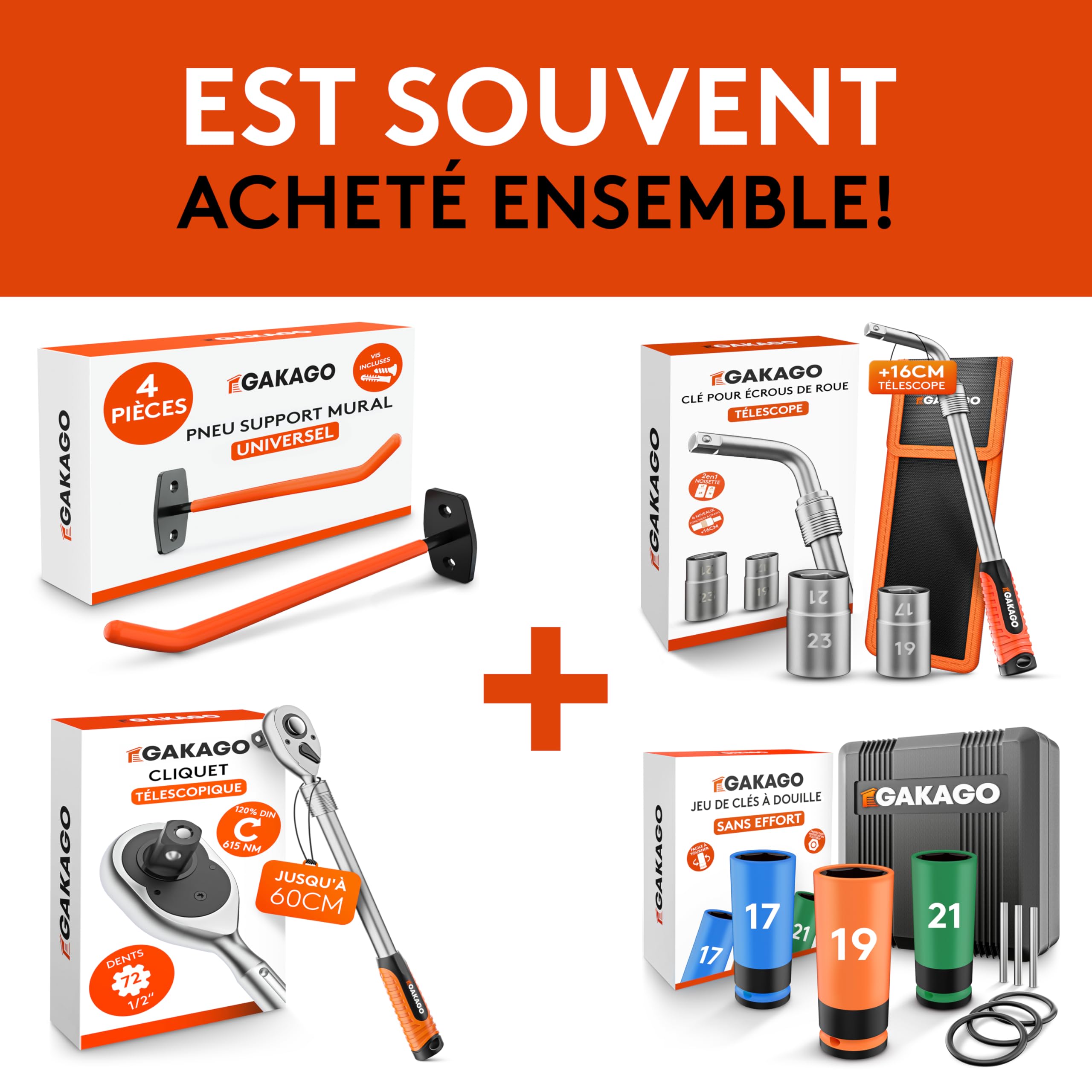 Gakago Gonfleur de pneus - Gonfleur de pneus précis avec manomètre à air comprimé de haute qualité 0-12 bar - Tuyau de gonflage extra long de 45 cm - Testeur de pression de pneus polyvalent