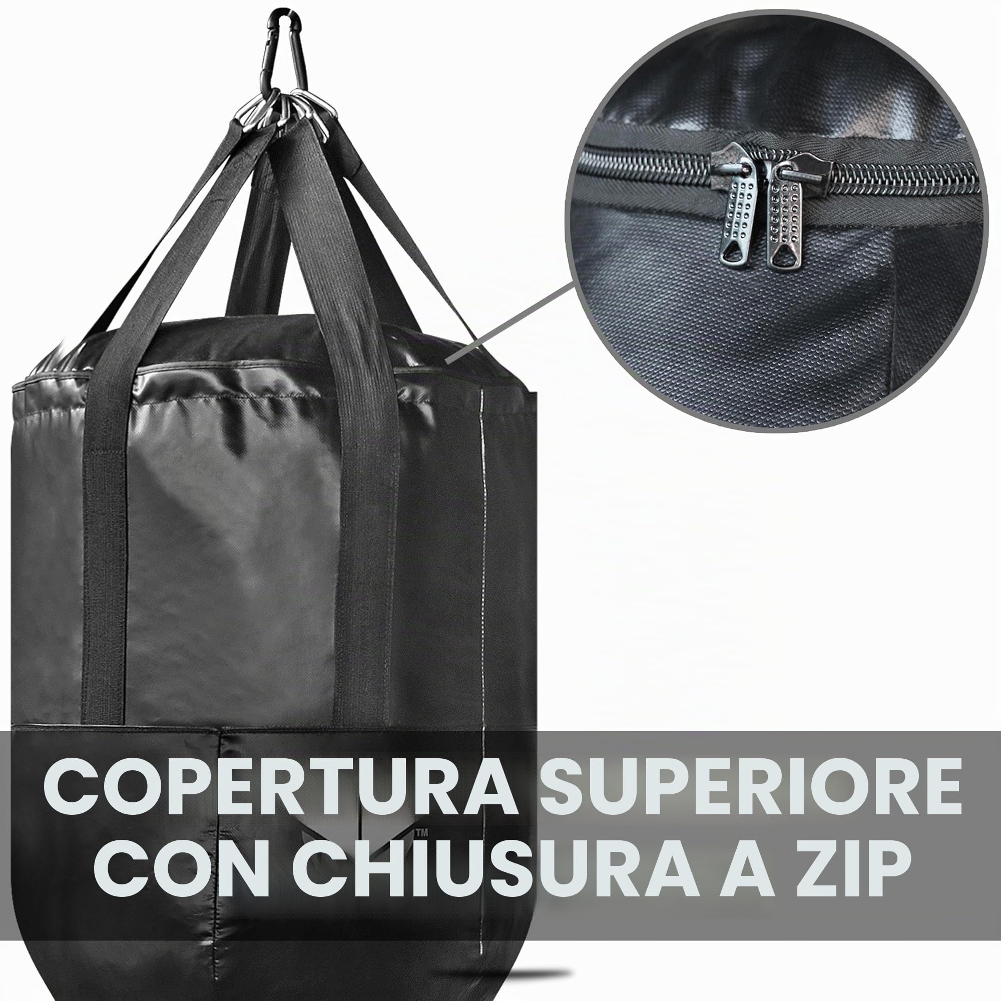 Mytra Fusion Uppercut Punching Bag, Sacco da Boxe Vuoto da 4 Piedi, sacco boxe Pesante per Boxe, MMA, Arti Marziali e sacco kick boxing per i pugni (Nero)