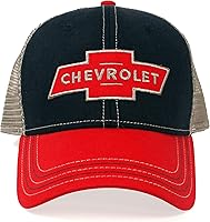 Vista 2 de Tee Luv Chevy Hat - Gorra de béisbol patriótica con logotipo de coche Chevrolet Bowtie