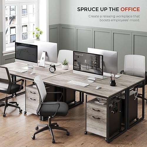 Miniatura 4 de VASAGLE ALINRU Escritorio de computadora Gris beige,Marrón rústico,https://www.amazon.com/dp/undefined